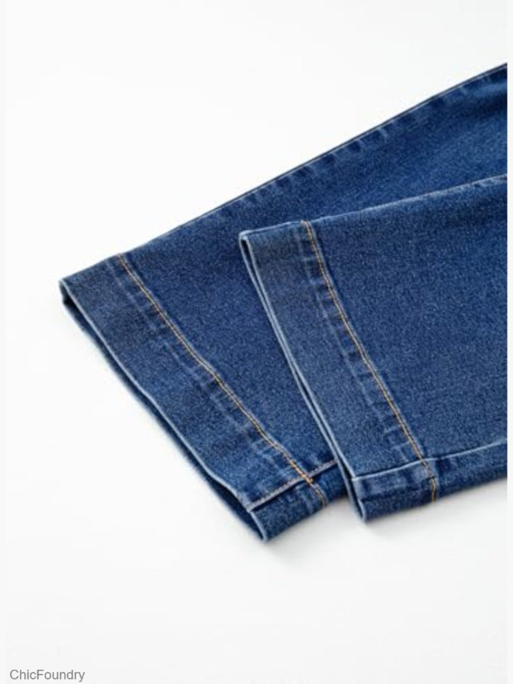 High Waisted Wide Leg Stretchy Tummy Control Straight Denim Pants - Picture 7 of 7